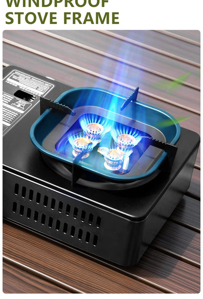 BISINNA Camping Gas Stove 5800W High Firepower Outdoor Portable Cassette Burner for Picnic Hiking Trekking