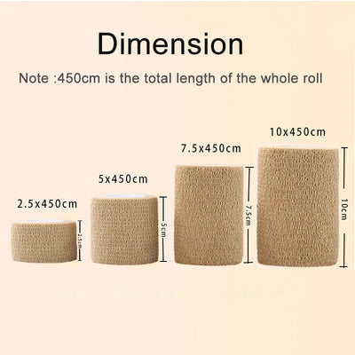 10 Rolls Medical Adhesive Bandage Elastic Breathable Sports Self Adhesive Tape Beige Wrap Finger Tape For Wrist Ankle First Aid - Smarsty