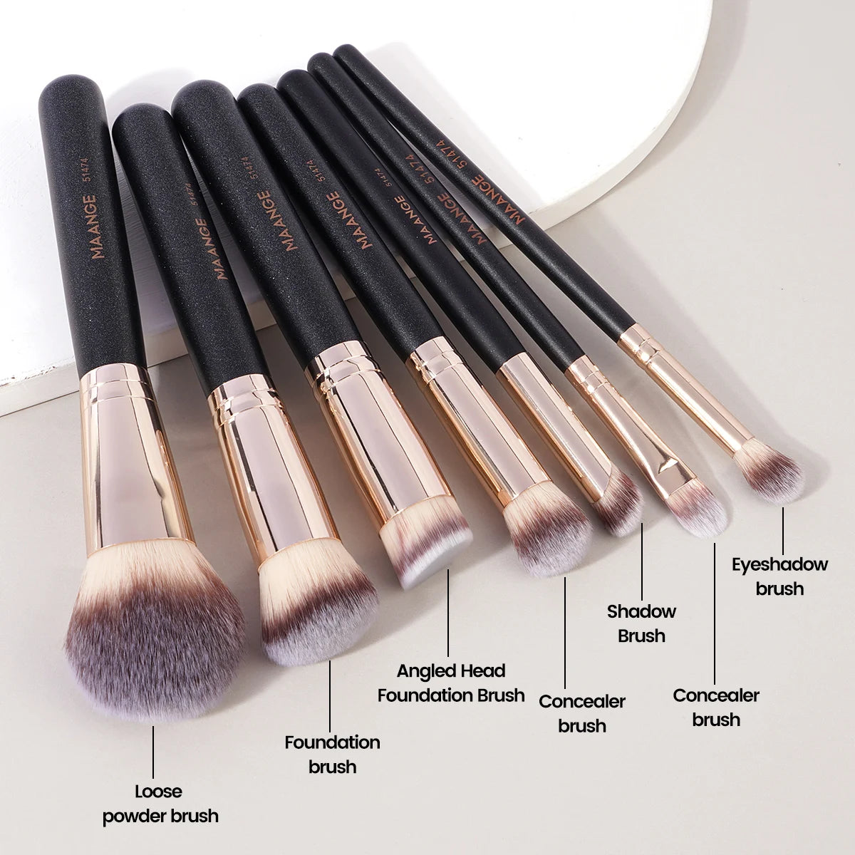 MAANGE 7 Piece Makeup Brush Set for Flawless Application - Smarsty
