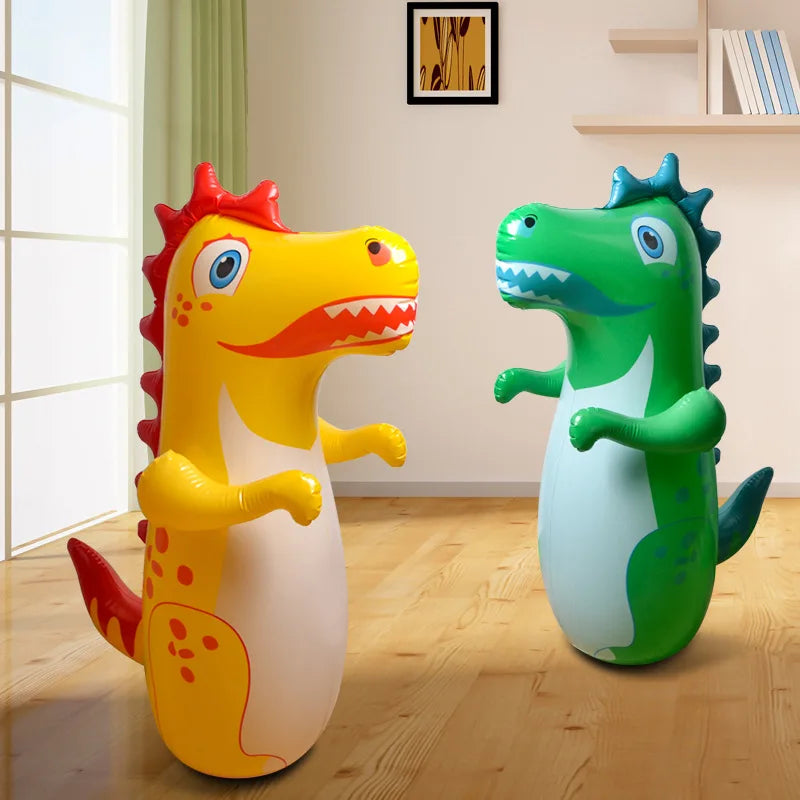 Children Adult Tumbler Boxing Inflatable Standing Punching Bag Boys Dinosaur Sport Toys Kids Activity Outdoors Game Gift - Smarsty