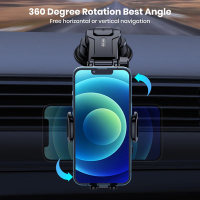 TOPK Universal Car Phone Holder Dashboard Mount for iPhone Android 360° Rotatable Anti-Slip Easy Install Compact Design Durable - Smarsty