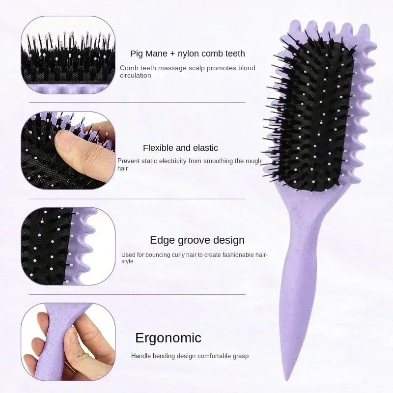 Curly Hair Styling Brush for Easy Combing and Shaping - Smarsty