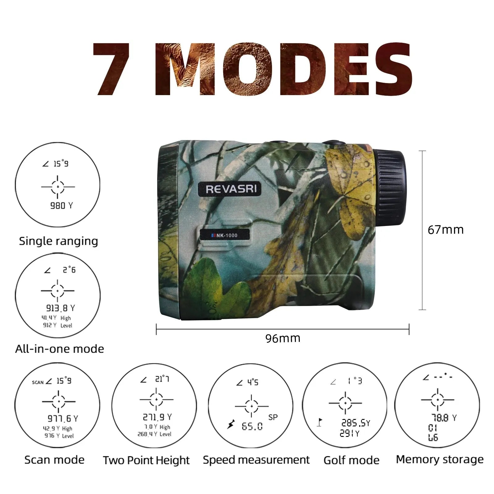 Revasri Rechargeable Hunting Laser Rangefinder 1000 Yards - Smarsty