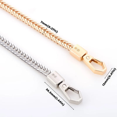 Snake Bag Chains Bag Chain Strap Replacement 7mm Wide Flat Chain Strap Metal Chains for Wallet Tote Bag Shoulder Crossbody Bag - Smarsty