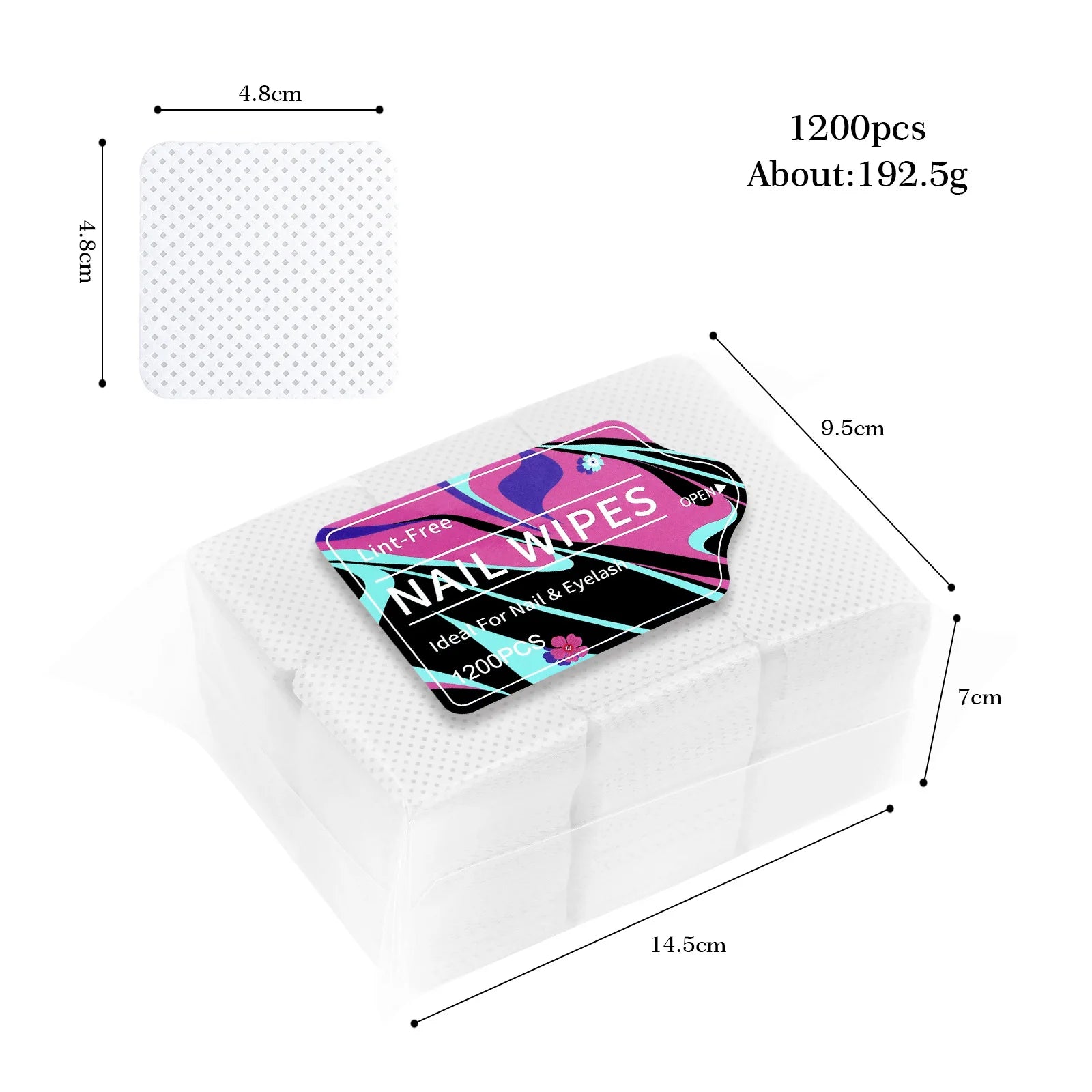 1080pcs Boxed Nail Art Lint-Free Eyelash Glue Wipes Paper Gel Polish Remover Clean Glue Cotton Pads Beauty Cleaning Tools - Smarsty