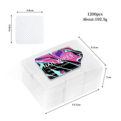 1080pcs Boxed Nail Art Lint-Free Eyelash Glue Wipes Paper Gel Polish Remover Clean Glue Cotton Pads Beauty Cleaning Tools - Smarsty