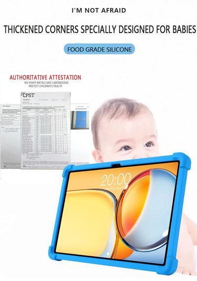 For Teclast P50 AI Tablet 11" Android 15 Case Shockproof Cover Soft Silicon Stand Protective Shell