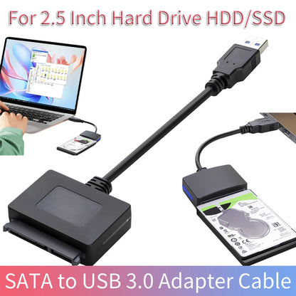 USB 3.0 To SATA Hard Drive Adapter External Hard Drive Converter USB 3.0 To SATA Adapter for 2.5 Inch HDD/SSD Data Transfer