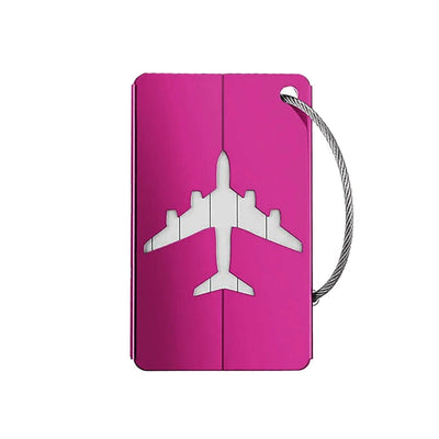 Aluminum Alloy Travel Luggage Tag Hanging Tag Suitcase Tag Plane With Name ID Cards Anti-lost Solid Color Travel Accessories - Smarsty