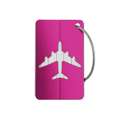 Aluminum Alloy Travel Luggage Tag Hanging Tag Suitcase Tag Plane With Name ID Cards Anti-lost Solid Color Travel Accessories - Smarsty