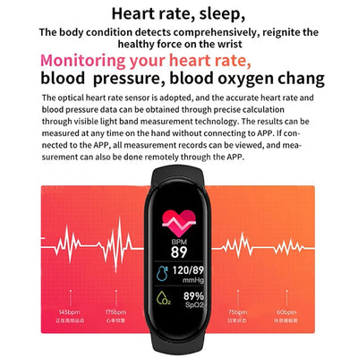 M6 Smart Watch for Fitness Tracking and Heart Rate Monitoring - Smarsty
