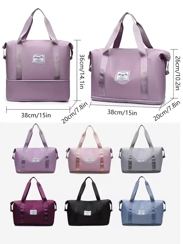 Waterproof Nylon Travel Duffle Bag for Women Large Capacity - Smarsty