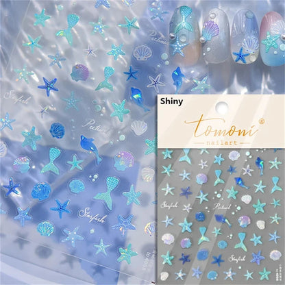 Dreamy Summer Beach Nail Art Stickers for Manicure - Smarsty