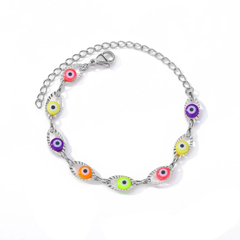 Gothic Rainbow Evil Eye Bracelet for Women - Smarsty