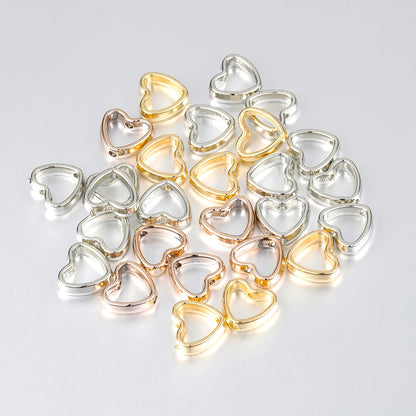 50pcs Heart Frame Beads Double Hole Spacers for Jewelry Making - Smarsty