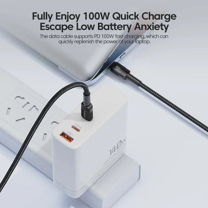 Toocki 100W Type C to USB C Cable PD 3.0 Quick Charge 4.0 Fast Charging Type C to Type C for iPhone 15 Macbook Samsung Xiaomi - Smarsty