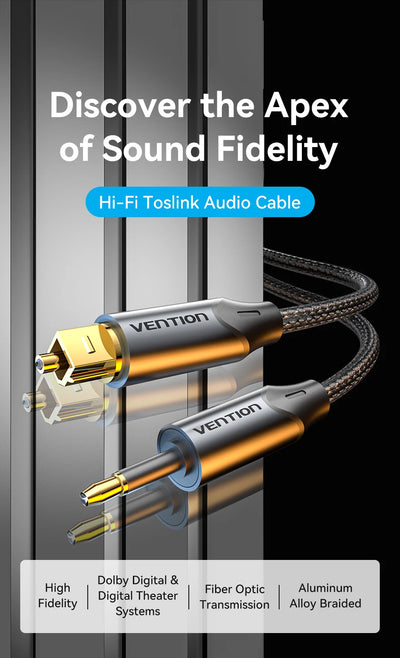 Vention Toslink SPDIF Optical Audio Cable for Amplifiers - Smarsty