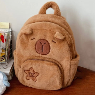 Kawaii Capybara Plush Backpack for Women Versatile Cartoon Funny Capibala Crossbody Bag aLrge Capacity Tote Bag - Smarsty