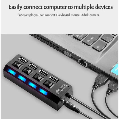 USB 3.0 Hub 4/7 Port Multiport Cable High Power Adapter - Smarsty