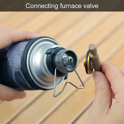Camping Butane Adapter With Bracket Outdoor Portable Gas Tank Converter For Picnic Hiking Camping Equipment by Smarsty