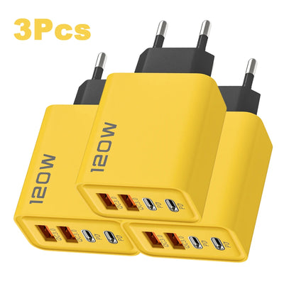 4 Ports USB C PD Charger Quick Charge 3.0 Type C USB Phone Chargers Fast Charging Adapter For iPhone 15 14 Samsung Xiaomi Huawei - Smarsty