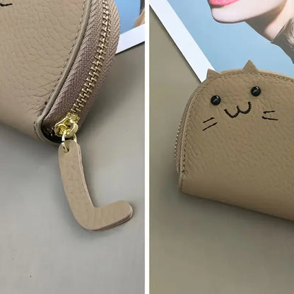Cartoon Cat shaped design Wallet Women's Multi-card slots Holder Cute Fashion Faux Leather Coin Purse Creative ID Card Holder - Smarsty