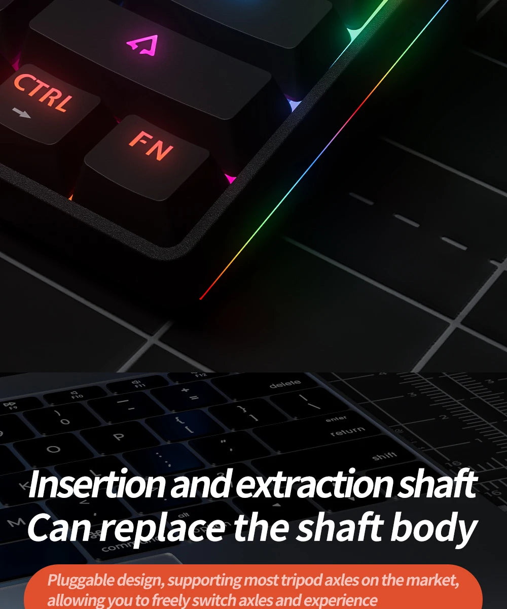 Compact 61Key Esports Mechanical Keyboard Hot Swappable RGB