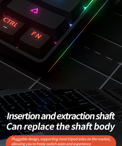 Compact 61Key Esports Mechanical Keyboard Hot Swappable RGB