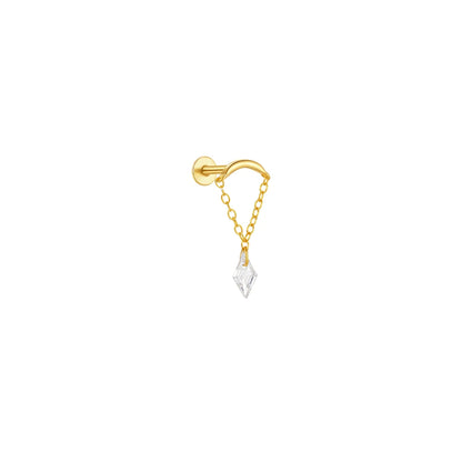 925 Sterling Silver Lotus Tassel Zircon Stud Earrings - Smarsty
