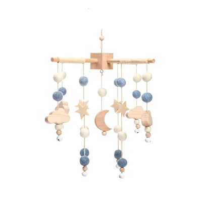 Baby Crib Mobile Bed Bell Rattle Toys Wooden Crochet Stars Pendant Bed Bell Toys Newborn Comfort Crib Bracket Hanging Toys Gifts by Smarsty