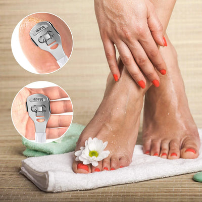 Foot Callus Shaver Heel Hard Skin Remover Hand Feet Pedicure Razor Tool Shavers Stainless Steel Handle 10 Blades Foot Care Tools - Smarsty