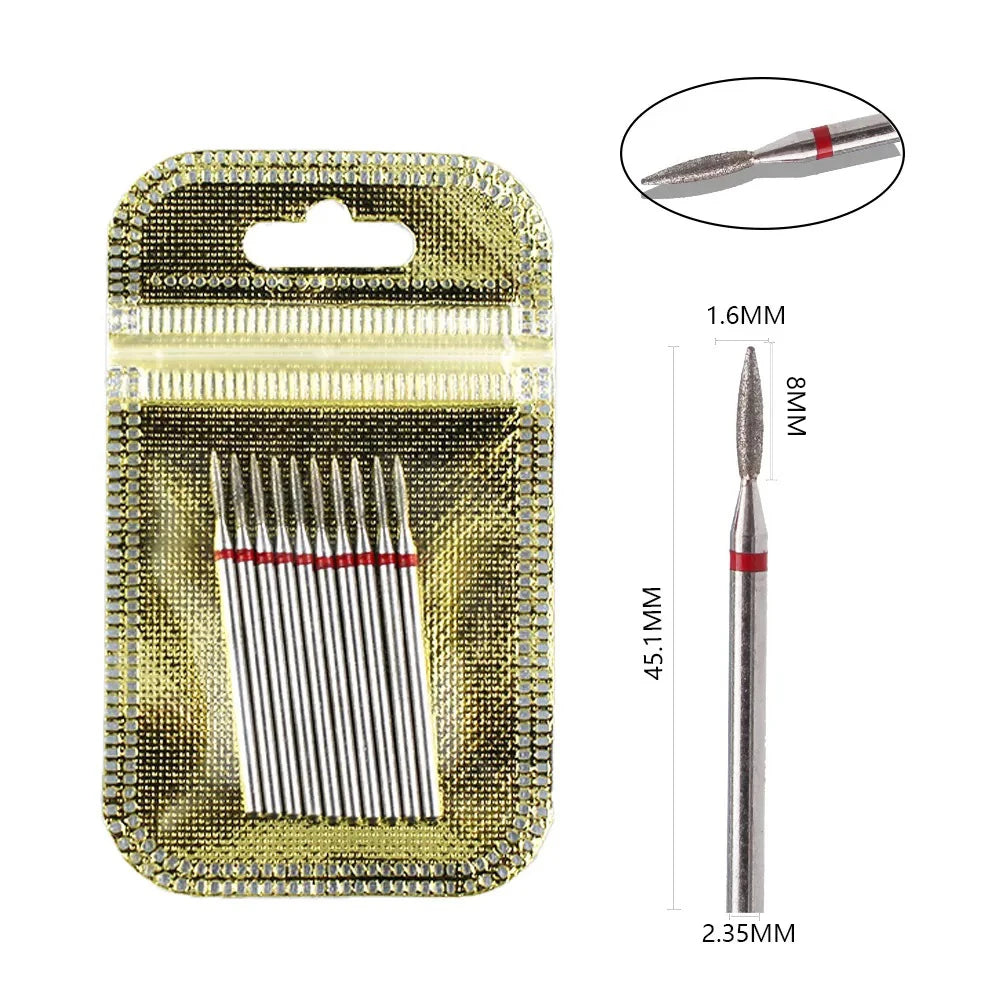 10 Piece Diamond Nail Drill Bit Set for Perfect Manicures - Smarsty