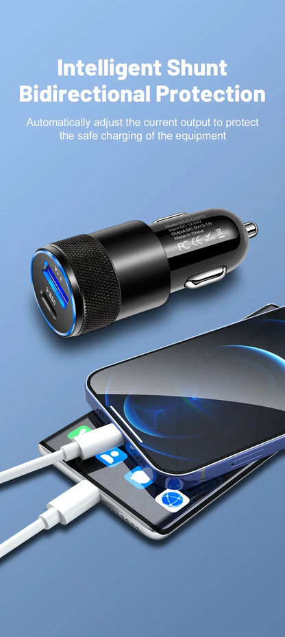 USB Type C Car Charger With Fast Charging For Phones - Smarsty