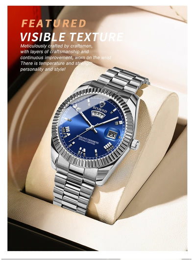 BINBOND Men's Waterproof Quartz Watch with Luminous Features - Smarsty