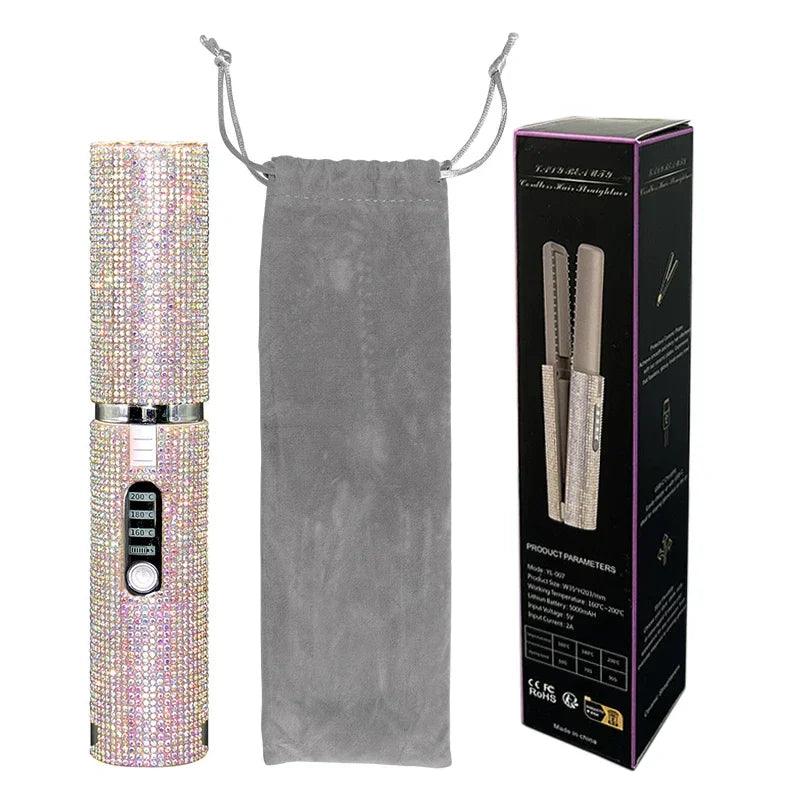 2 in 1 Wireless Hair Straightener and Curler Brush - Smarsty