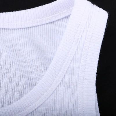 Rib Knit Green Women's Tank Top Summer Casual Basic Skinny Vest Sleeveless White Off Shoulder Y2K Sexy Woman Crop Top - Smarsty