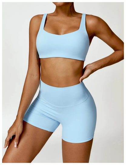 Ctenkevet Solid Color Women Fitness Quick-Dry Sport Short Women Cycling Soft Training Shorts Jog High Waist Yoga Short Legging - Smarsty