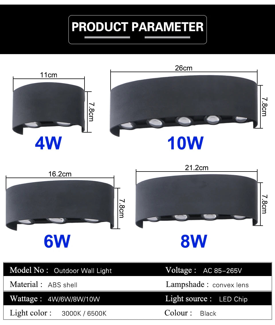 Waterproof LED Wall Lamp for Indoor and Outdoor Use - Smarsty