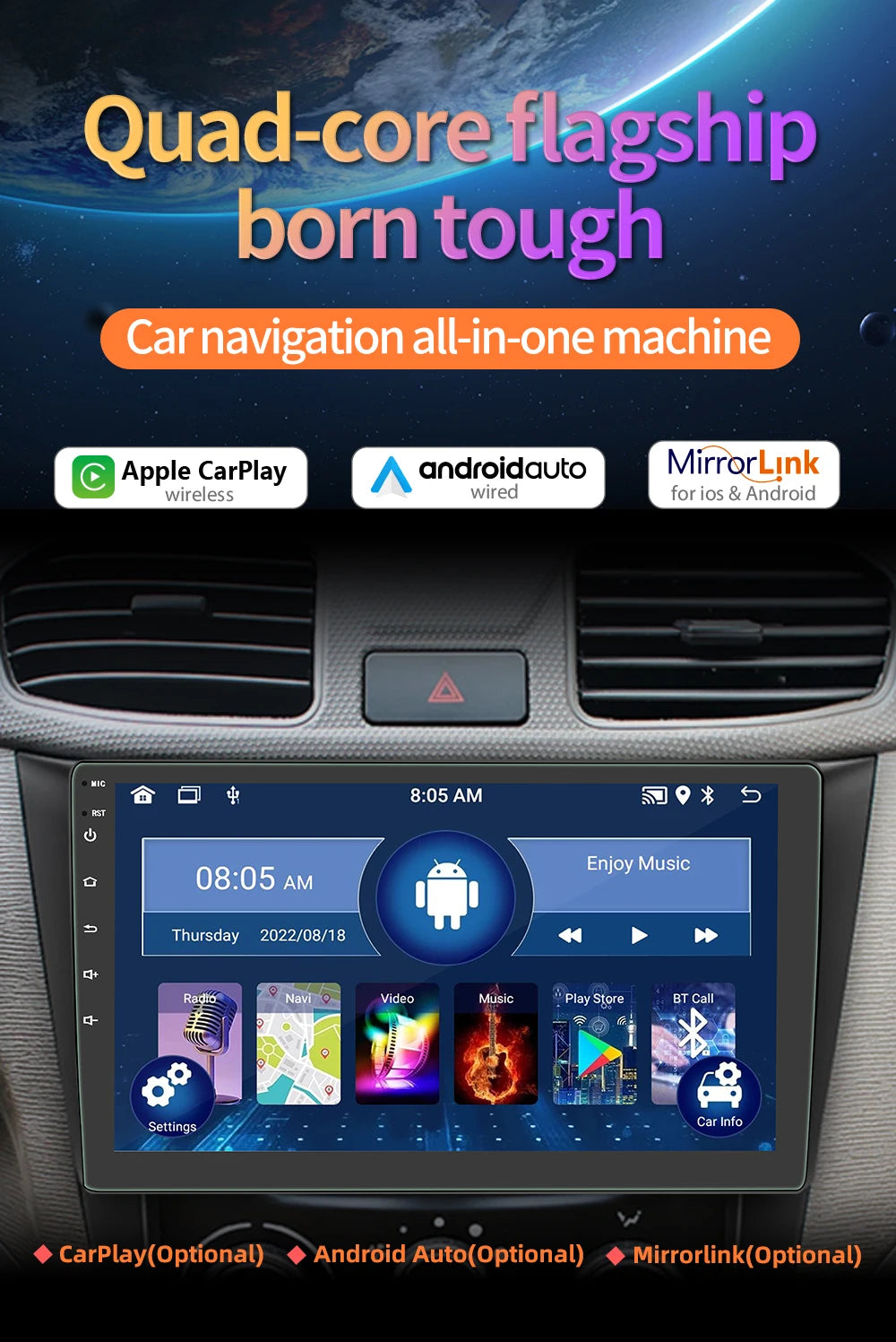 Android Auto Car Stereo 7 9 10Inch IPS Display GPS - Smarsty