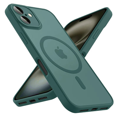 Luxury Frosted Phone Case For iPhone 16 15 14 13 12 11 Pro Max Plus 17 Air For Magsafe Matte Transparent Magnetic Cover - Smarsty
