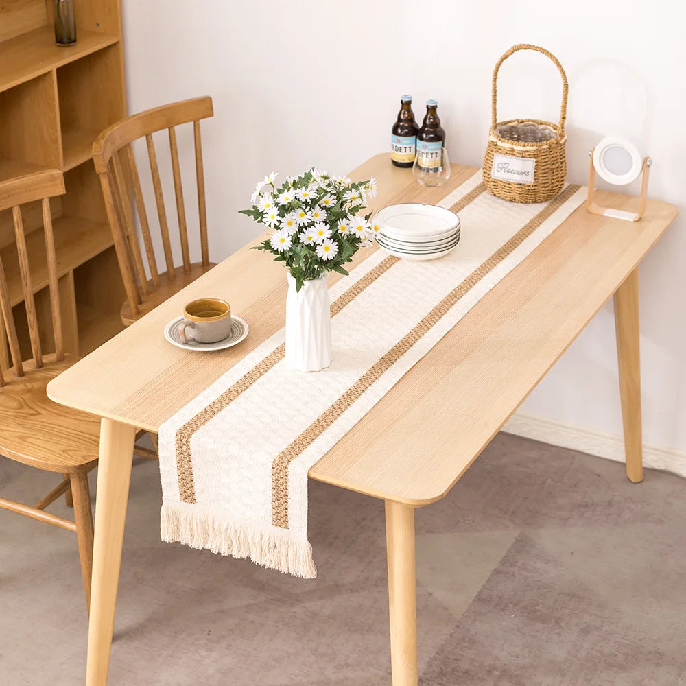 Cotton Linen Table Runner for Elegant Wedding Decor - Smarsty