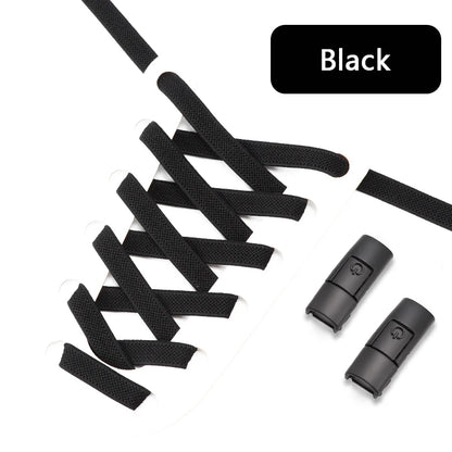 No Tie Shoe laces Press Lock Shoelaces without ties Elastic Laces Sneaker Kids Adult 8MM Widened Flat Shoelace for Shoes - Smarsty