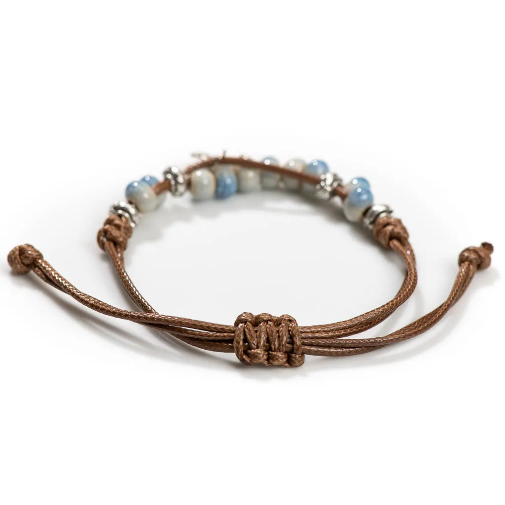 Handmade Vintage Ceramic Butterfly Adjustable Bracelet - Smarsty