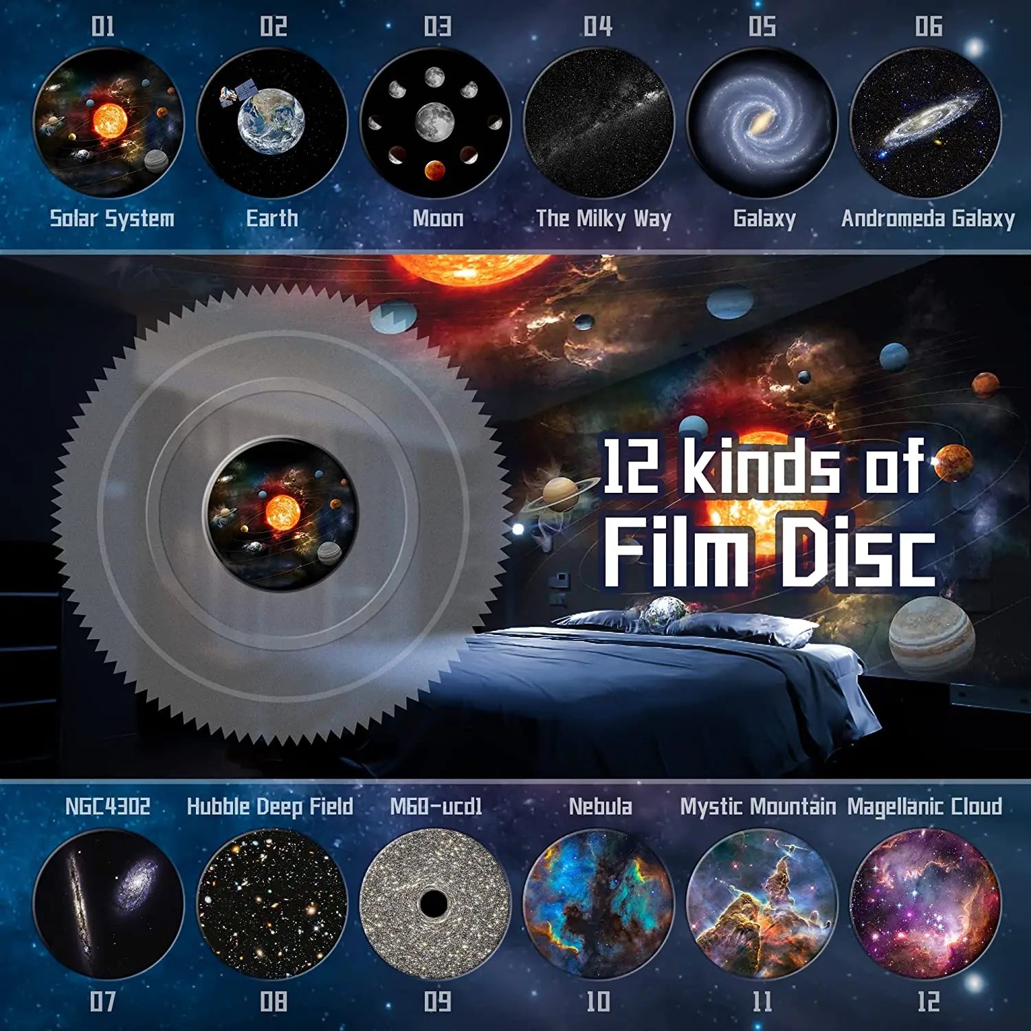 Galaxy Projector Night Light for Kids Room Decor - Smarsty