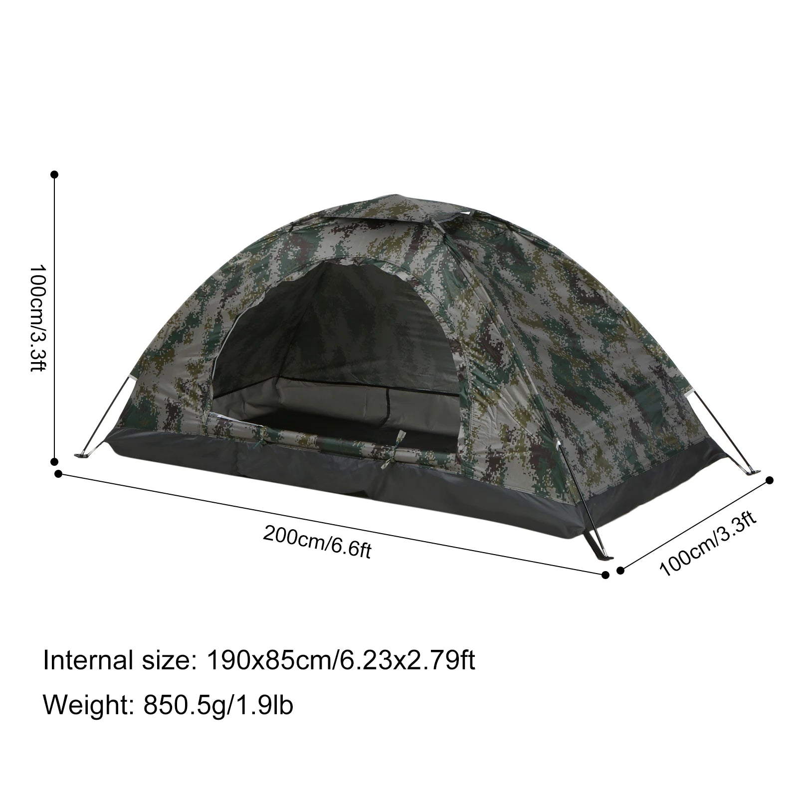 Tomshoo 1/2 Person Ultralight Camping Tent Single Layer Portable Hiking Tent Anti-UV Coating UPF 30+ for Outdoor Beach Fishing by Smarsty