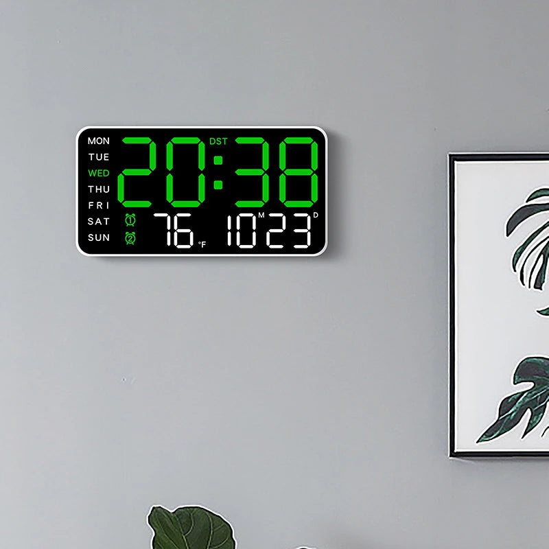 Large Digital Wall Clock with Temperature and Date Display - Smarsty
