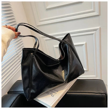 Women PU Leather Tote Bag Large Capacity Shoulder Crossbody - Smarsty