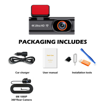 4K Dash Cam Ultra HD Car Front Night Vision Parking - Smarsty