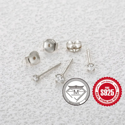 Moissanite Stud Earrings 0.5 To 1.2 Carat Sterling Silver - Smarsty