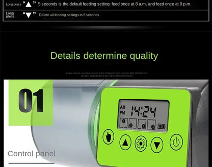 Automatic Fish Tank Feeder with Intelligent Timing Feature - Smarsty